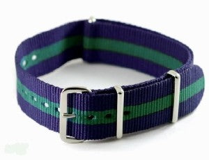 Bracelet nylon NATO Bleu/Vert