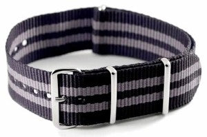 Bracelet nylon NATO Noir/Gris
