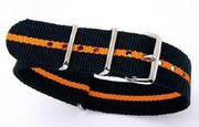 Bracelet nylon NATO Noir/Orange