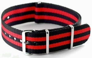 Bracelet nylon NATO Noir/Rouge