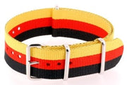 Bracelet nylon NATO Noir/Rouge/Jaune