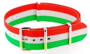 Bracelet nylon NATO Orange/Blanc/Vert - vue principale