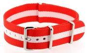 Bracelet nylon NATO Rouge/Blanc
