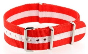 Bracelet nylon NATO Rouge/Blanc