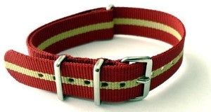 Bracelet nylon NATO Rouge/Sable