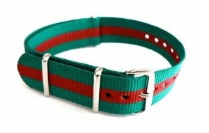 Bracelet nylon NATO Vert/Rouge - vue principale