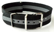 Bracelet nylon NATO Noir/Gris
