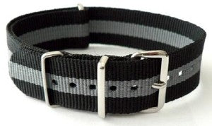 Bracelet nylon NATO Noir/Gris