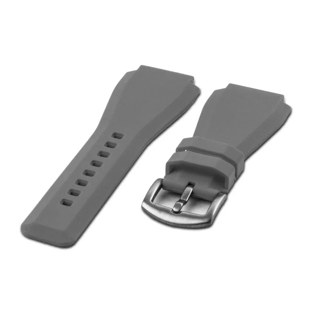 Bracelet de montre en silicone gris pour montres de luxe, accessoire misterchrono.com