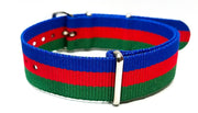 Bracelet NATO nylon bleu/rouge/vert - vue principale