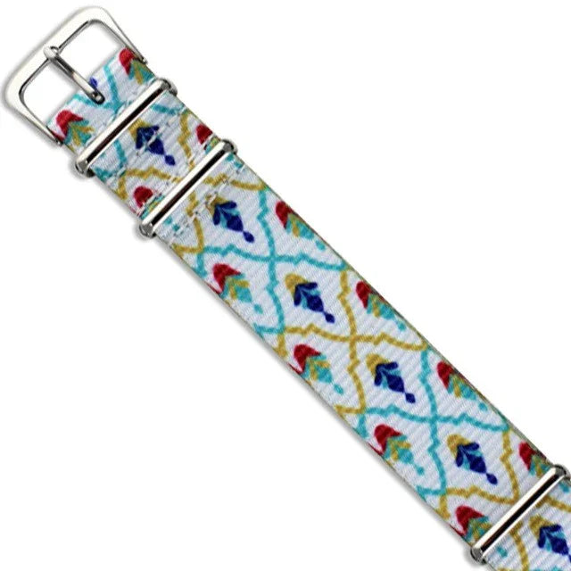 Bracelet de montre NATO motif floral coloré, accessoires montres de luxe misterchrono.com