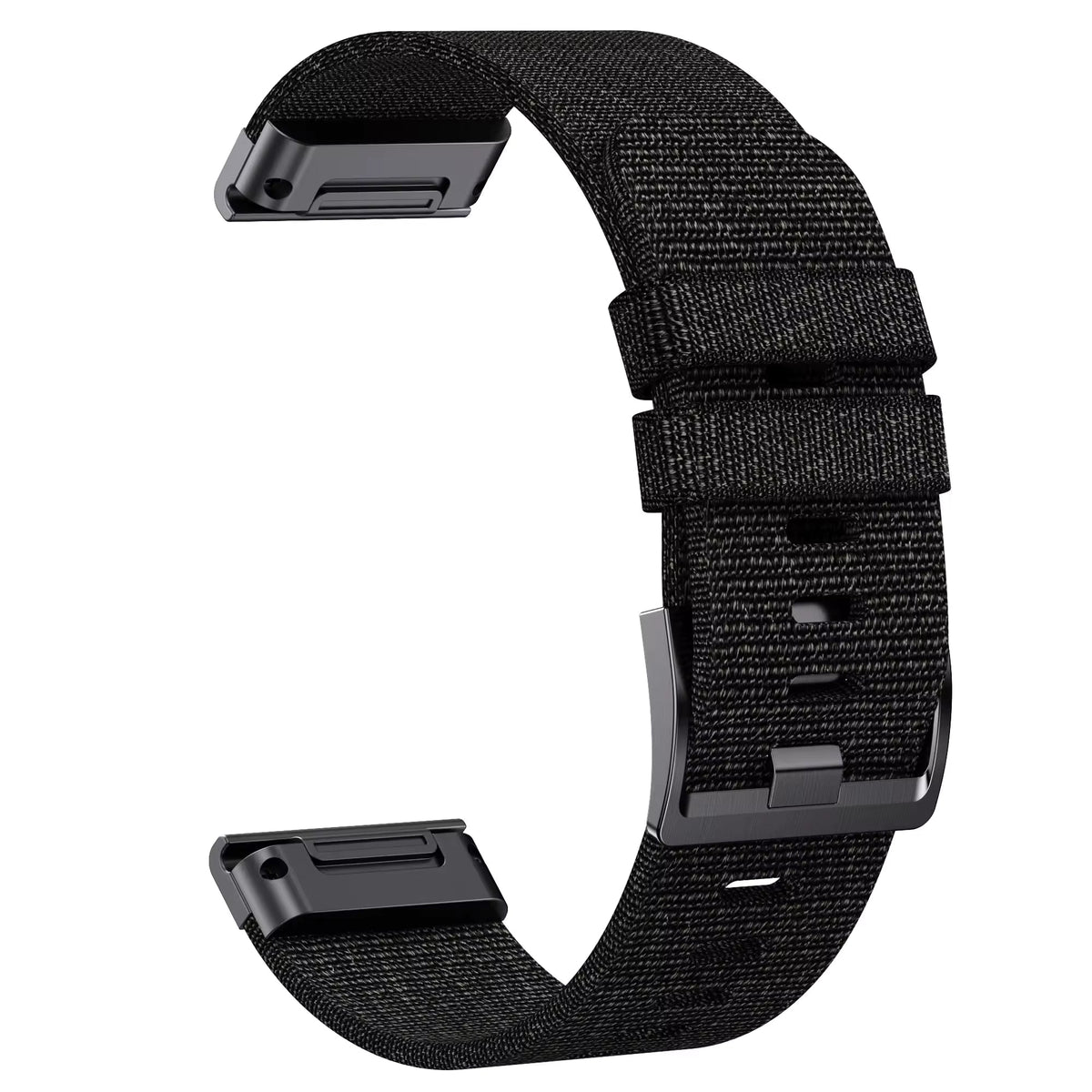 Bracelet nylon élastique noir compatible Garmin QuickFit - KronoKeeper