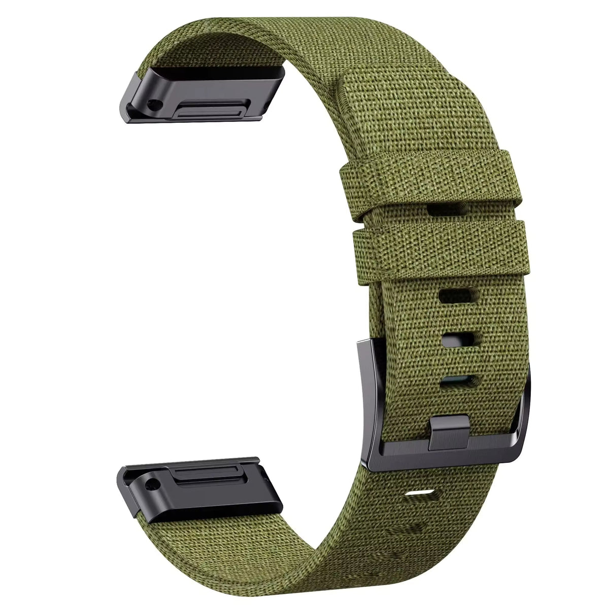 Bracelet nylon élastique kaki compatible Garmin QuickFit - KronoKeeper