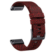 Bracelet nylon élastique rouge jacquard compatible Garmin QuickFit - KronoKeeper