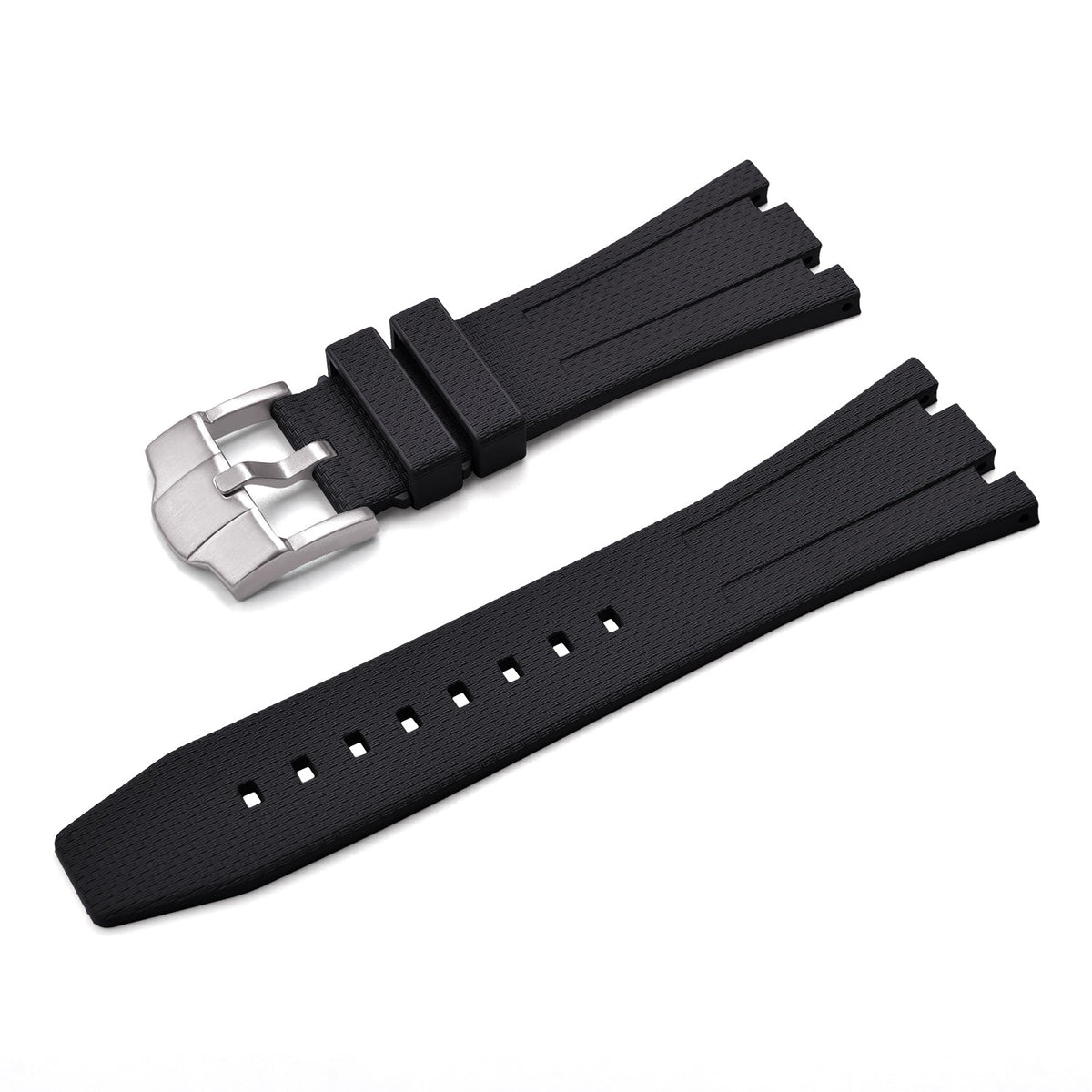 Bracelet caoutchouc et coque pour AP x Swatch Noir KronoKeeper – bracelet caoutchouc avec boucle ardillon acier