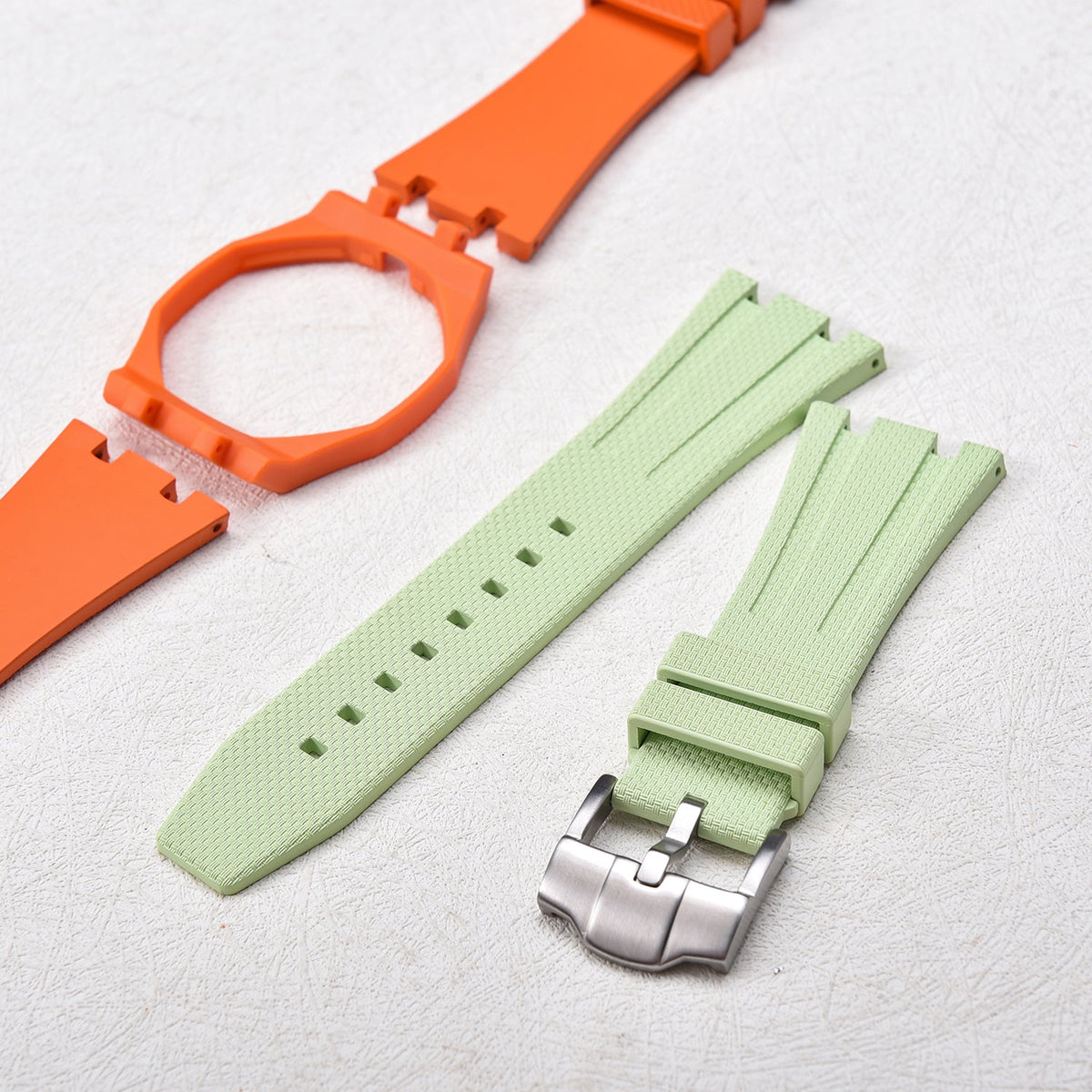 Bracelet caoutchouc et coque pour AP x Swatch Vert menthe KronoKeeper – bracelet vert menthe avec coque