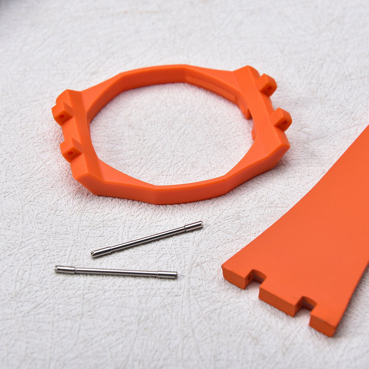 Bracelet caoutchouc et coque pour AP x Swatch Orange KronoKeeper – coque et pompes de fixation