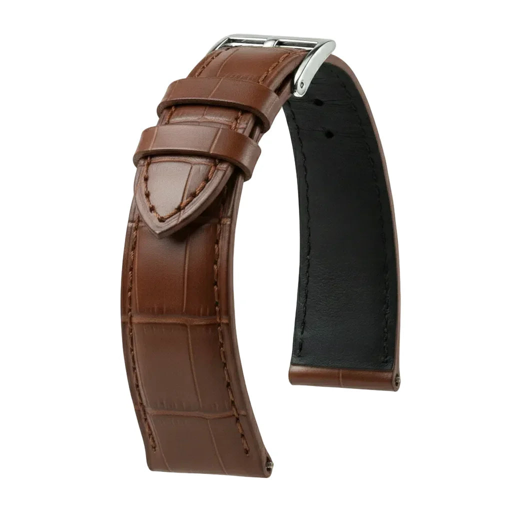 Bracelet Alligator Felix Mat marron rouge - KronoKeeper - vue principale