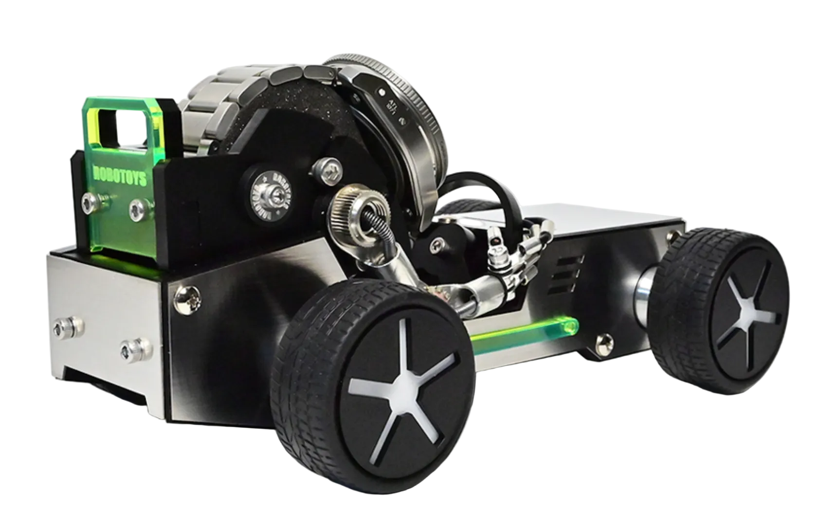 Support de montre voiture Robot Roadster Robotoys, vue de dos