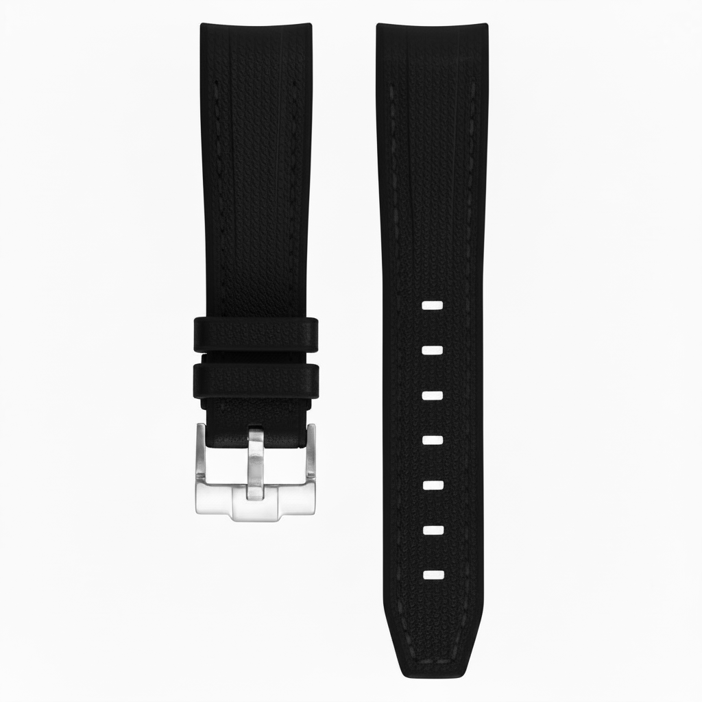 Rubber strap texture for Omega MoonSwatch - black/black