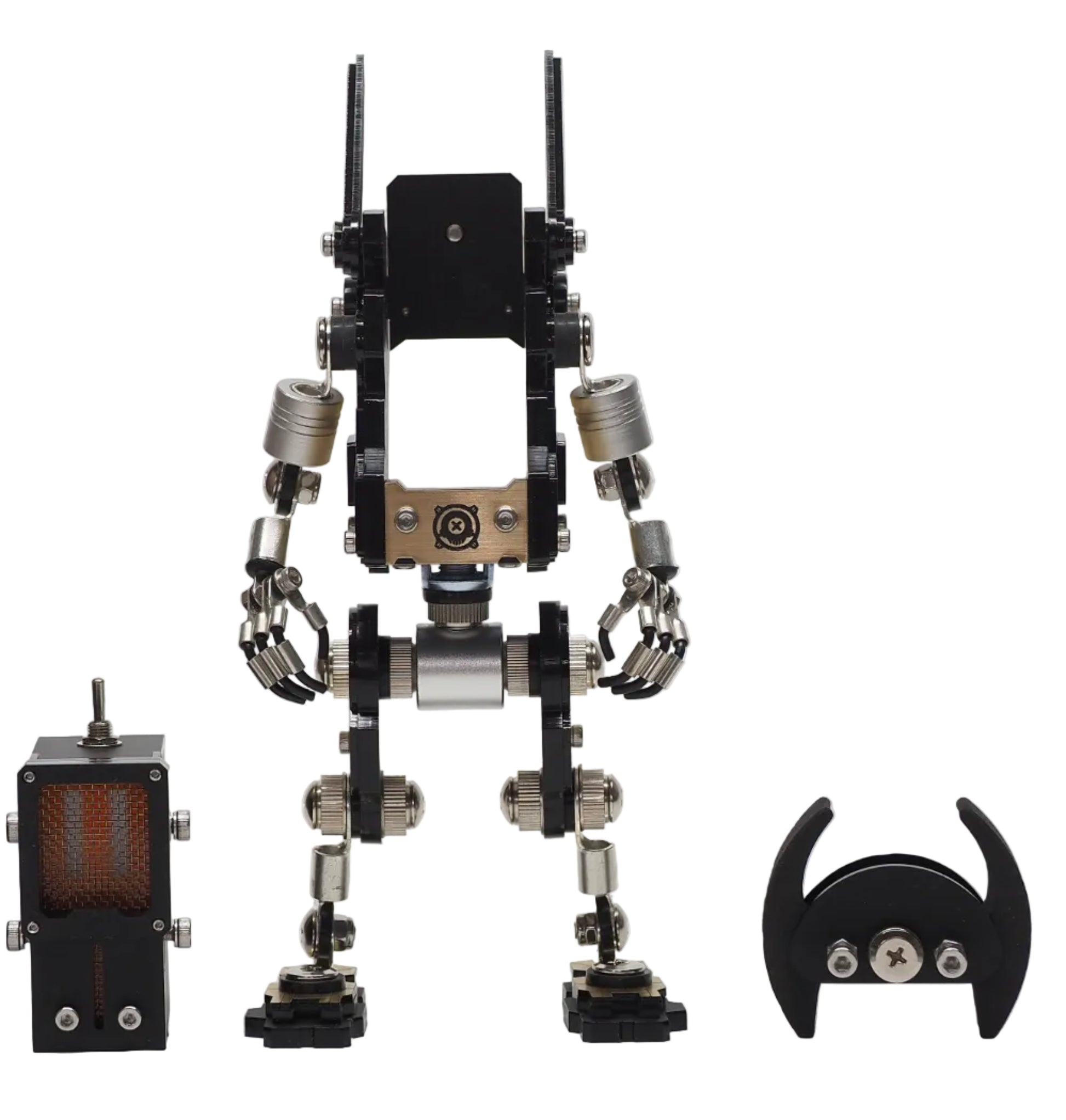 Support de montre robot Luxi Robotoys finition argent, vue principale