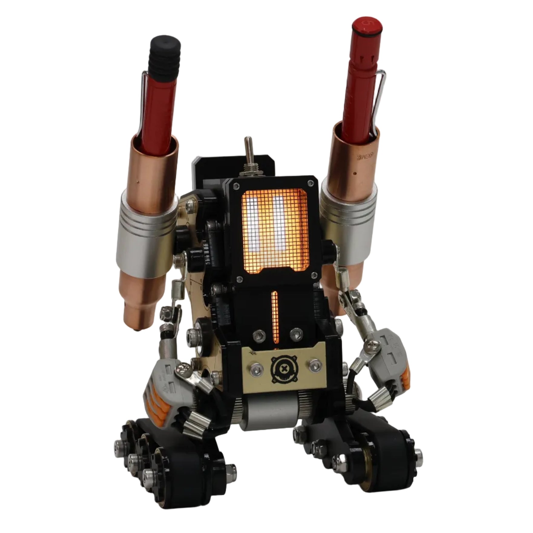 Support de montre Penlite Tank Robotoys, vue de profil