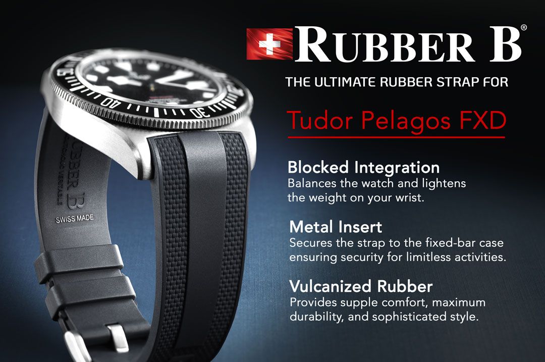 Bracelet RubberB T808 pour Tudor Pelagos FXD - Vert - vue côté