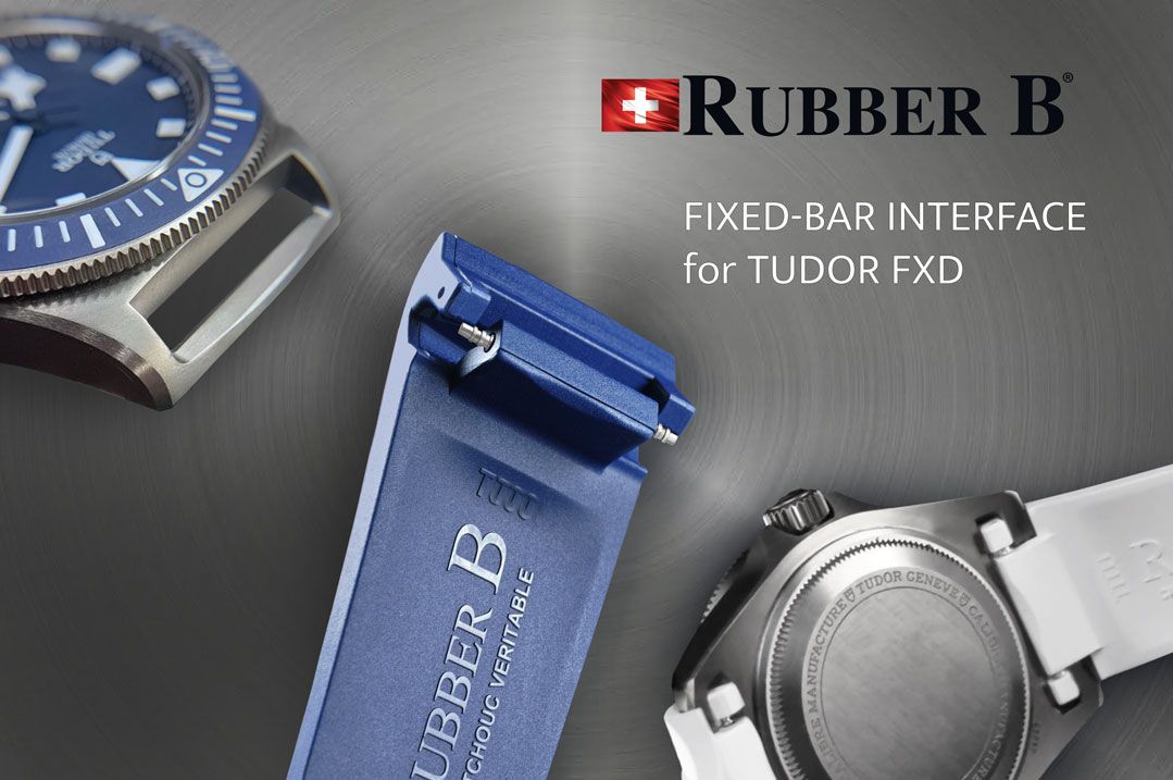 Bracelet RubberB T808 pour Tudor Pelagos FXD - Bleu - vue profil